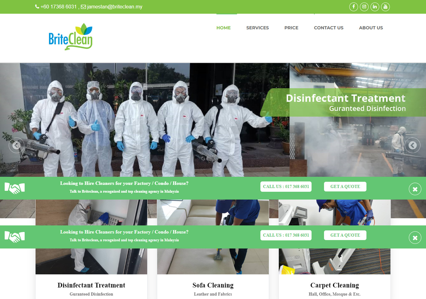 Brite Clean - Web Design and Development in Sydney Australia